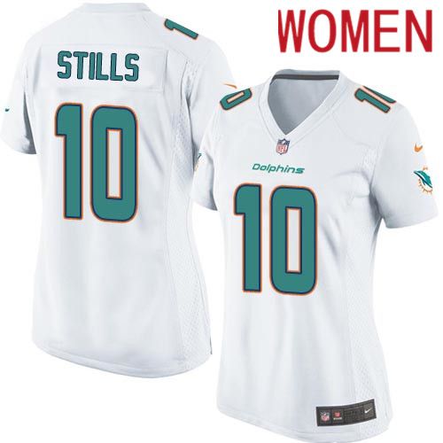 Women Miami Dolphins #10 Kenny Stills Nike White Game NFL Jersey->women nfl jersey->Women Jersey